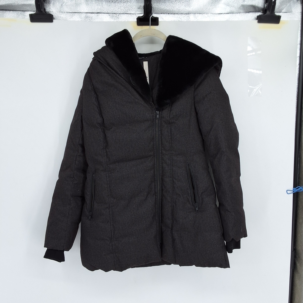 Soia & Kyo Large Charcoal Jacket with Faux Fur Trim